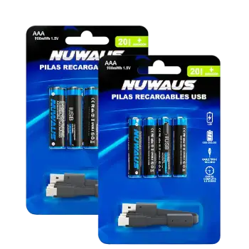 Pilas recargables USB Nuwaus