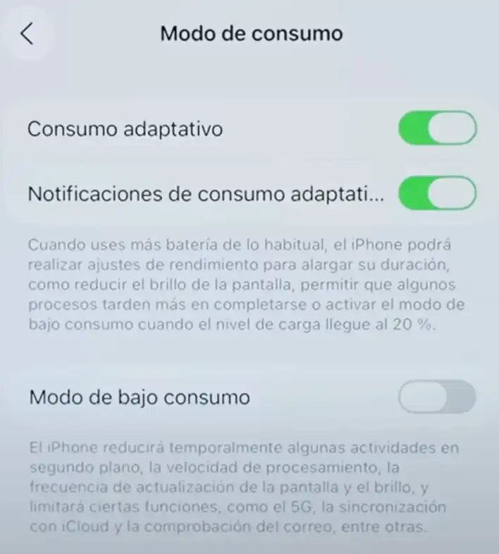 Activar el modo adaptativo