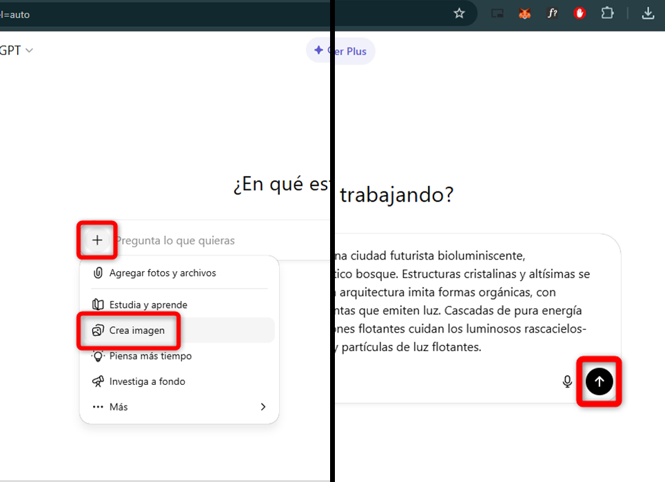 Pasos para  crear imágenes con ChatGPT