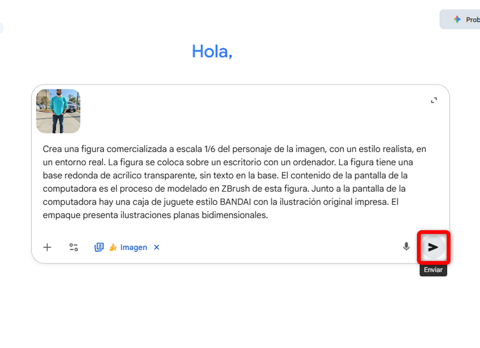Prompt detallado para crear una figura en 3D con el editor de imágenes de Google Nano Banana