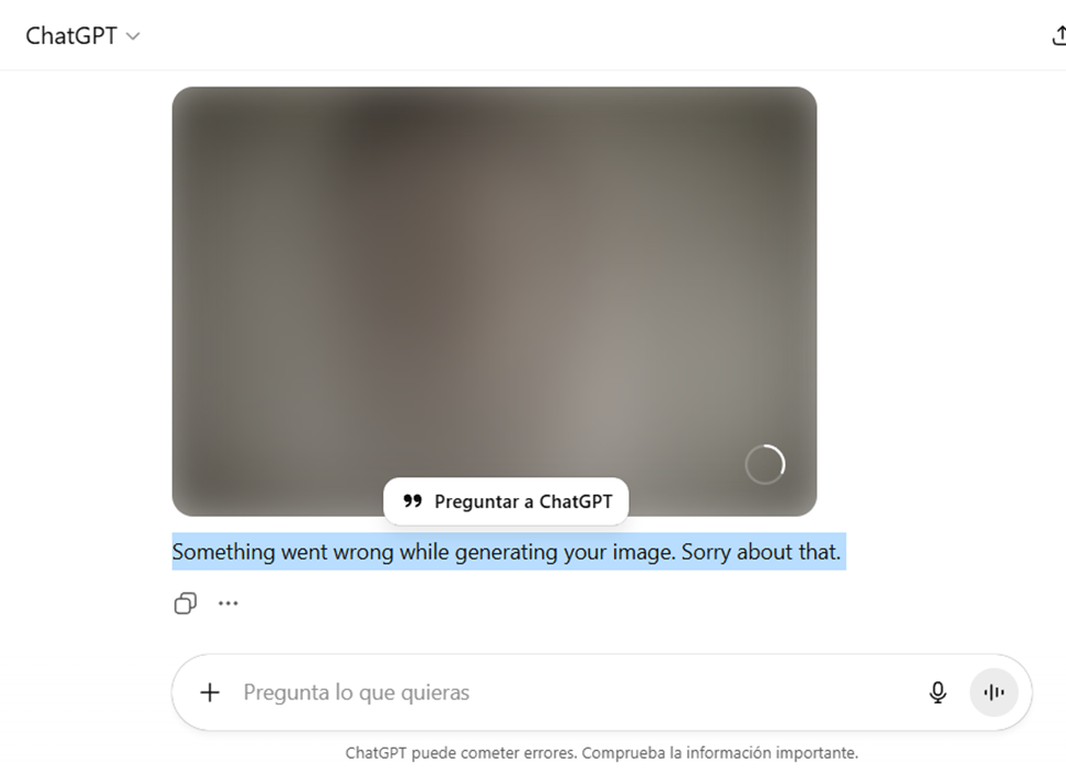 Motivo principal por la que Chatgpt tiene problemas al generar imágenes