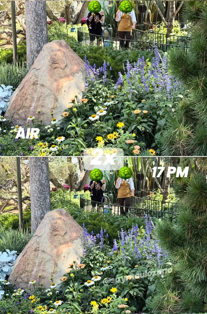 iphone air vs iphone 17 pro max comparacion 2x comparativa