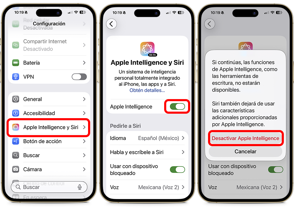 Ajustes clave que debes cambiar en tu iPhone - Desactiva Apple Intelligence