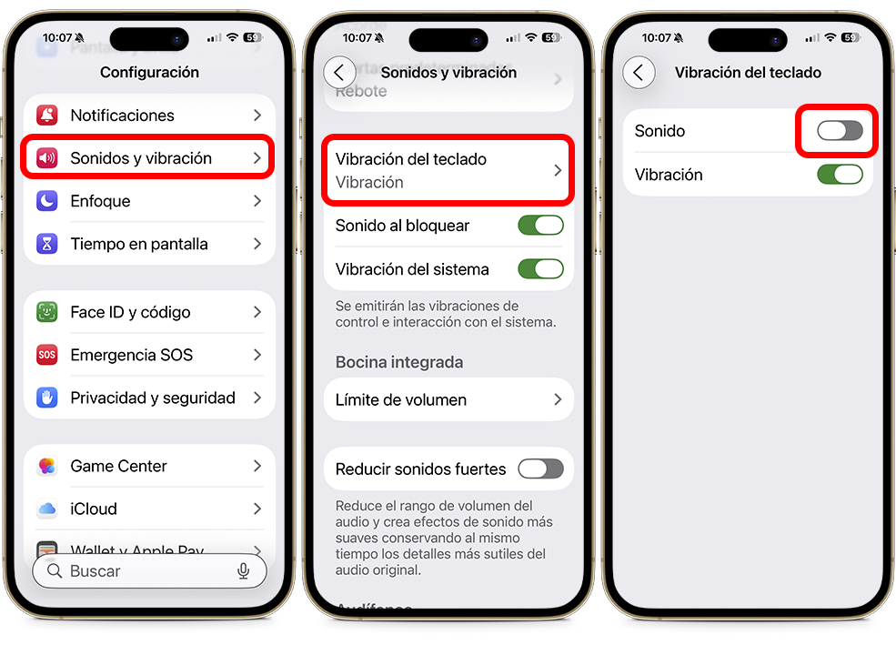 Ajustes clave que debes cambiar en tu iPhone - Molestos sonidos del teclado