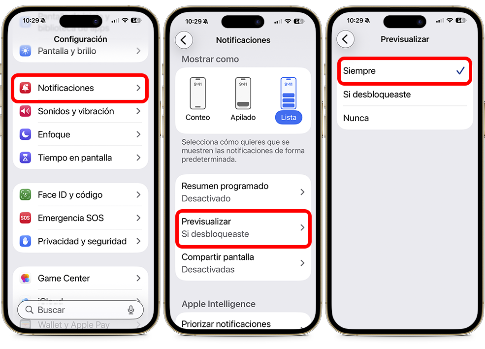 Ajustes clave que debes cambiar en tu iPhone - Muestra las notificaciones