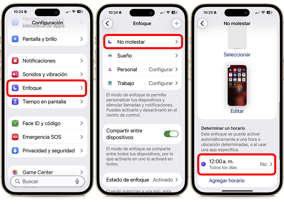 Ajustes clave que debes cambiar en tu iPhone - Programa el modo 'No molestar'