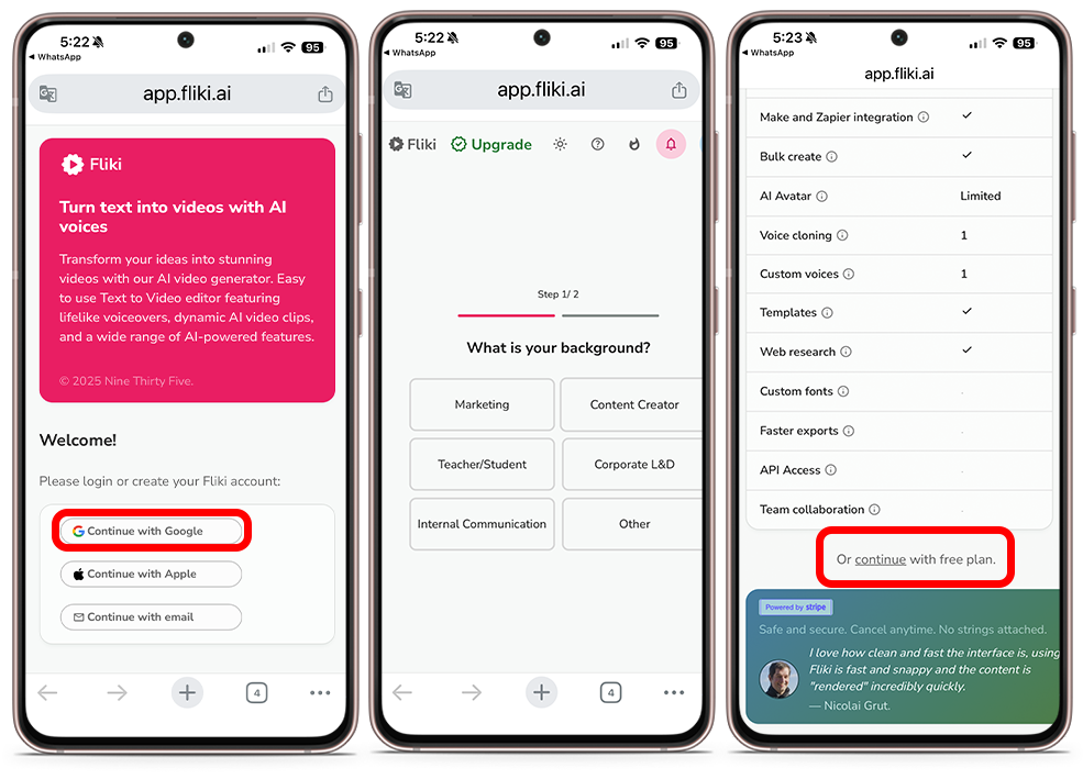 Herramientas para crear videos con IA gratis - Fliki