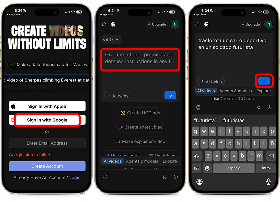Herramientas para crear videos con IA gratis - invideo AI