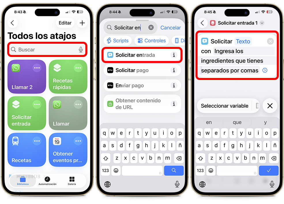 Atajos para iPhone con iOS 26 - Recetas con lo que tengo