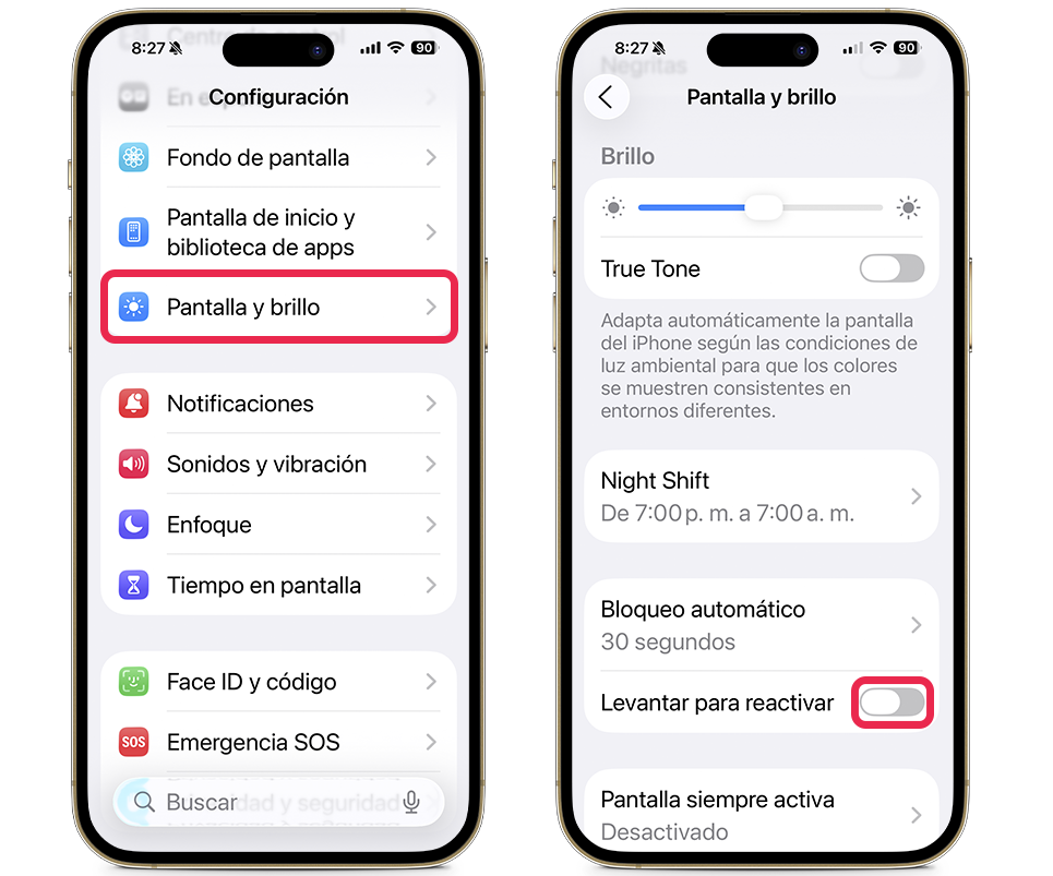 Cómo mejorar la batería de tu iPhone - Desactiva Levantar para activar
