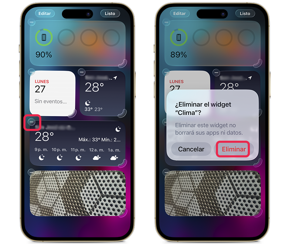 Autonomía en iOS 26 - Elimina widgets innecesarios
