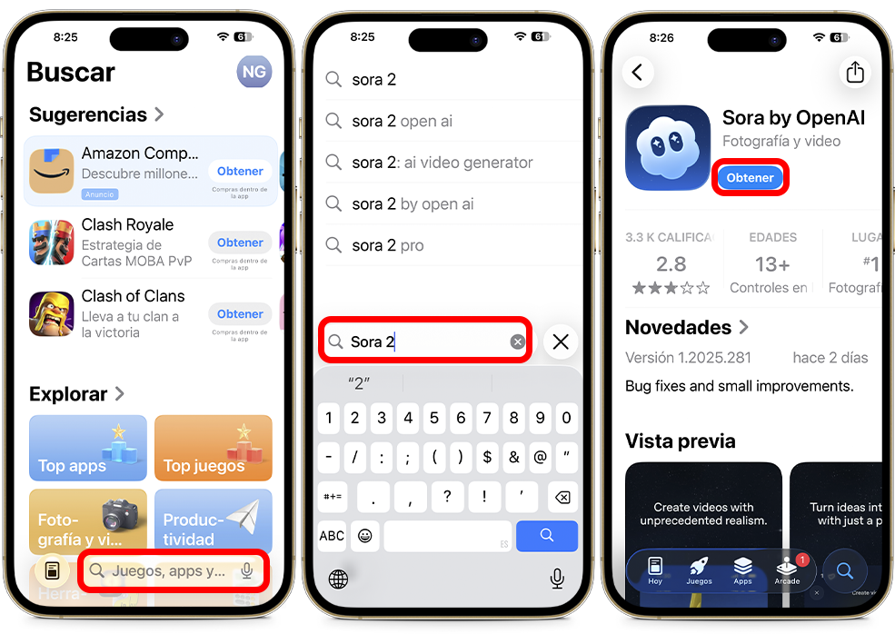 Pasos para descargar la app Sora 2