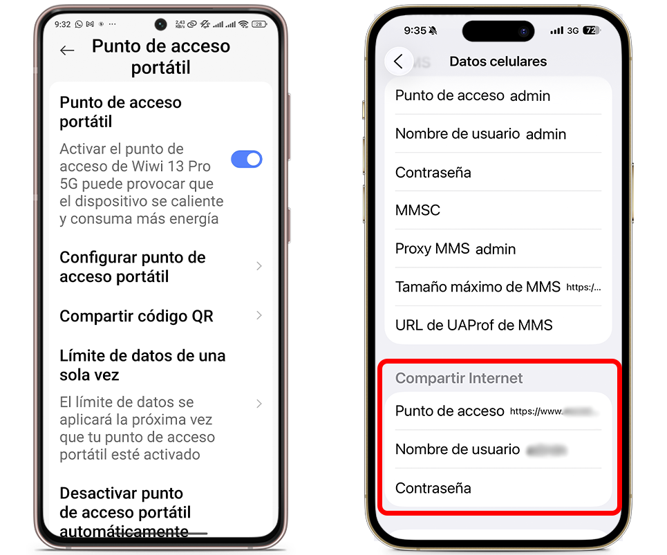Funciones de Android que extraño en mi iPhone - Configuración del hotspot o compartir internet