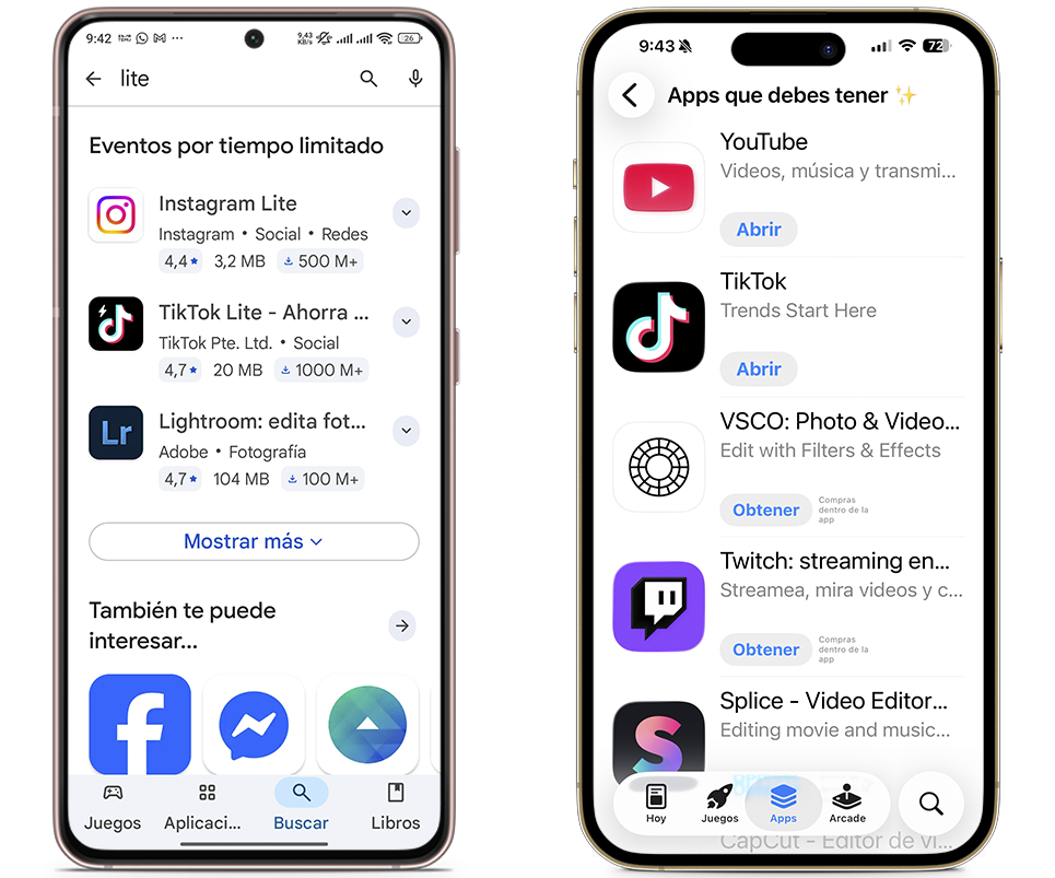 Funciones de Android que extraño en mi iPhone - Variedad de aplicaciones
