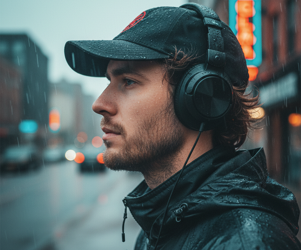 Retrato cinematográfico bajo la lluvia