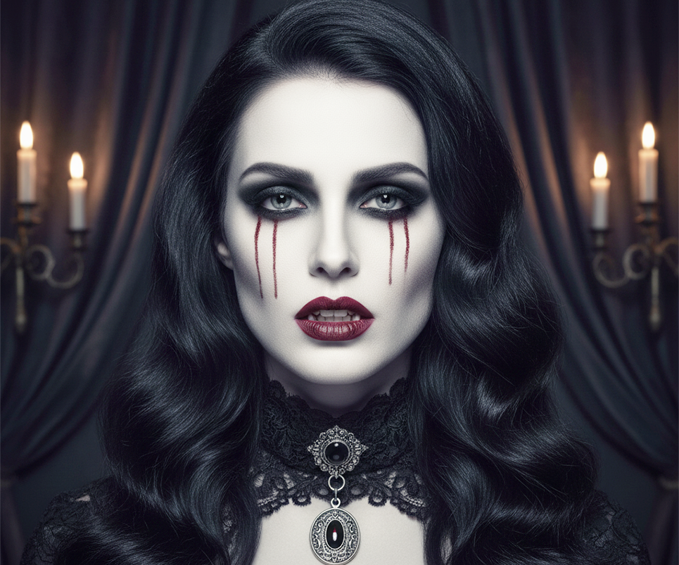 Maquillaje de vampira gótica
