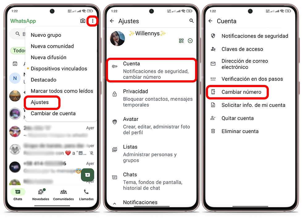 Estos son los pasos para cambiar mi número de WhatsApp sin perder información