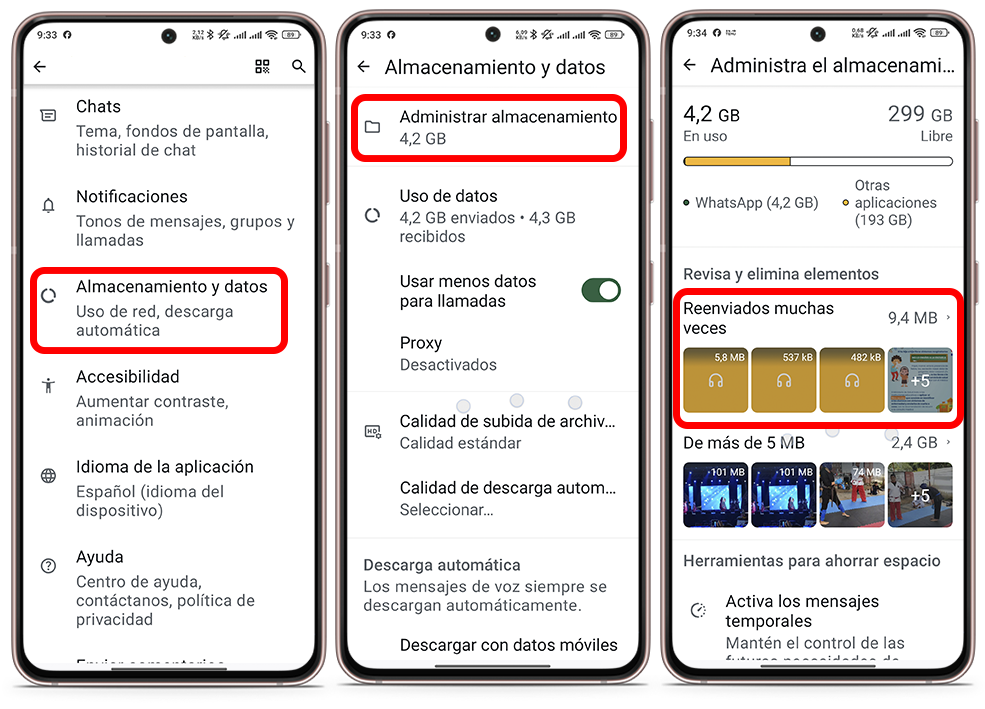 Trucos para acelerar Android - Elimina chats y archivos antiguos