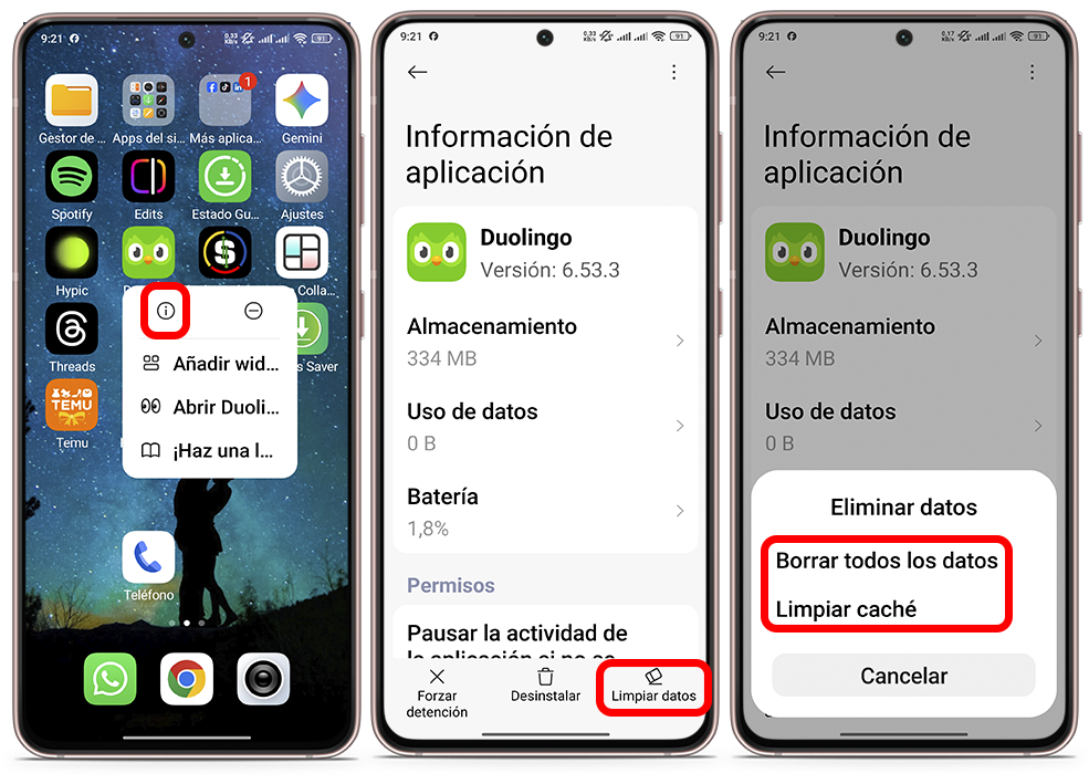 Trucos para acelerar Android - Limpia la caché