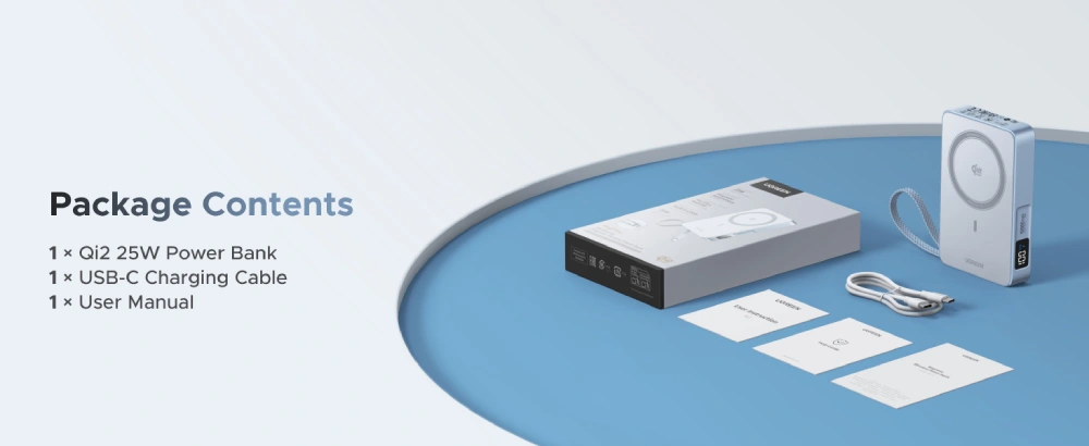 UGREEN MagFlow Qi2 25W que contiene la caja