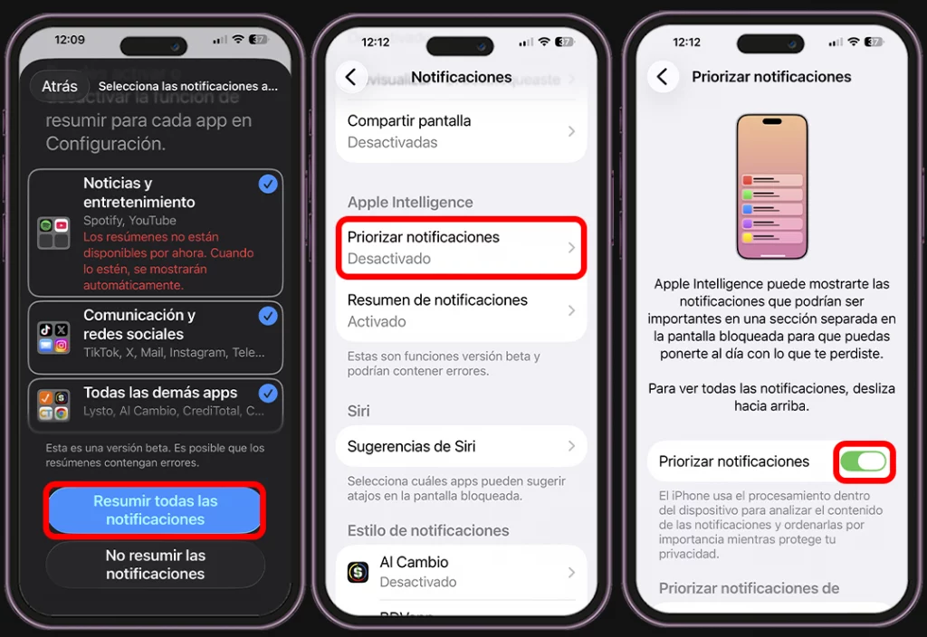 Así puedes priorizar las notificaciones