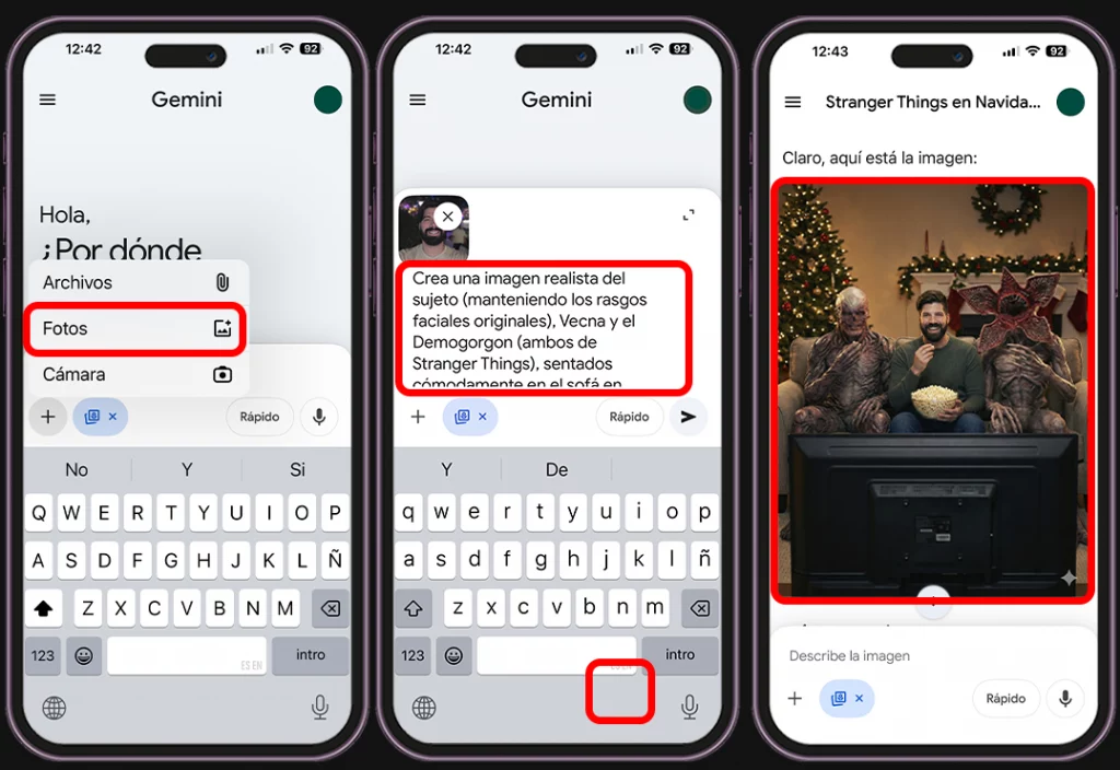 Pasos para crear escenas de Stranger Things con Gemini