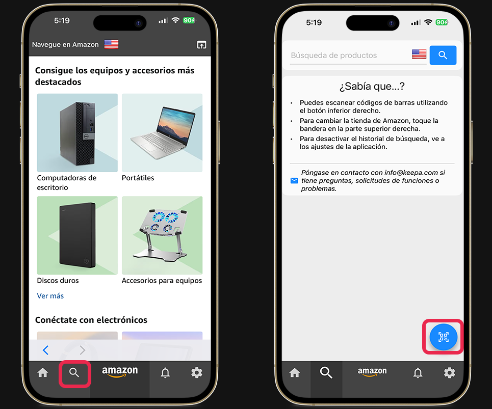 Funciones de Keepa - Escanea o busca y descubre el precio real