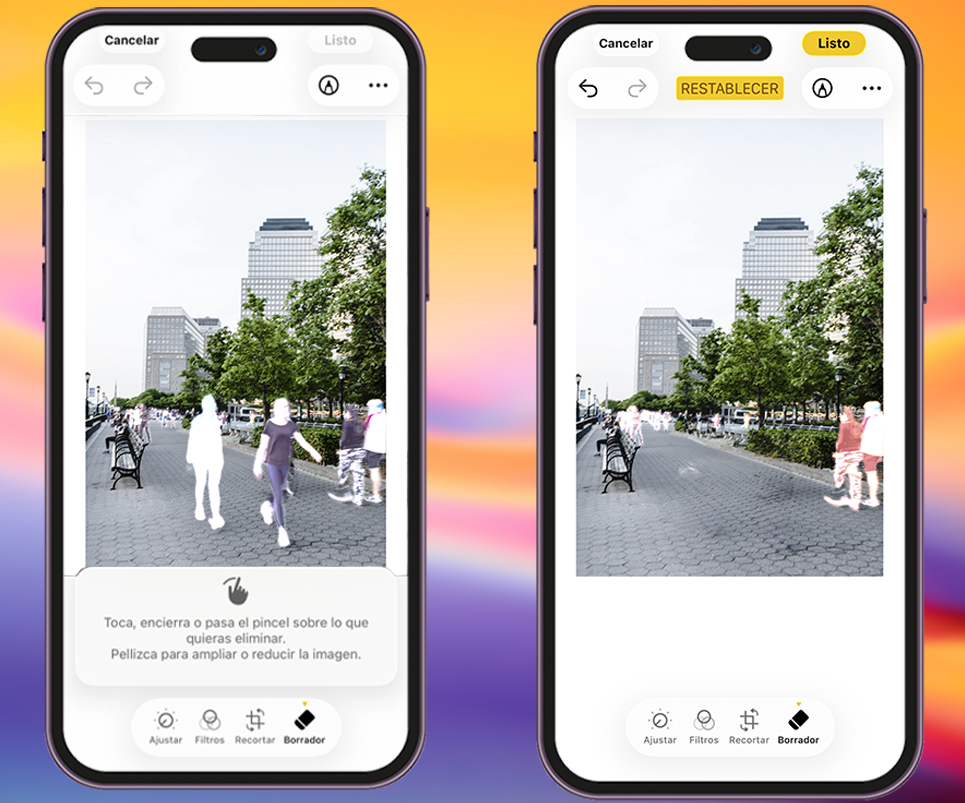 Cómo quitar objetos de fotos con Limpiar de Apple Intelligence en iPhone