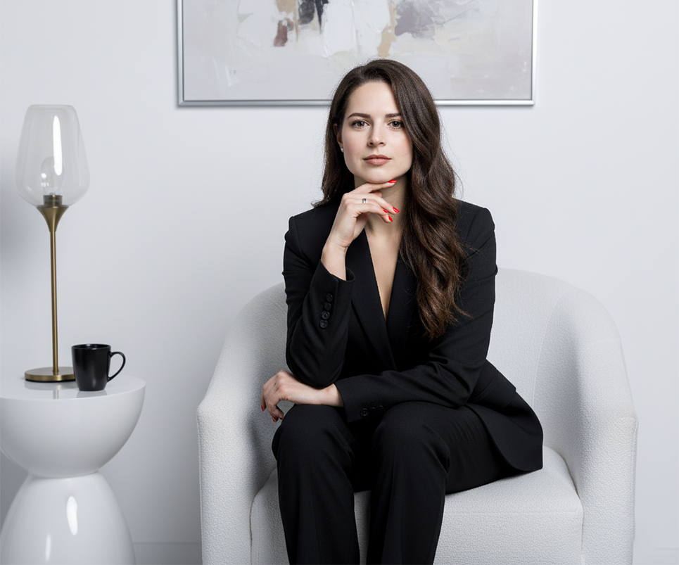 Prompts para fotos profesionales de mujer - Segura de sí misma