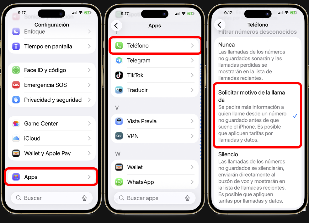 Estos son los pasos para bloquear llamadas de spam en el iPhone