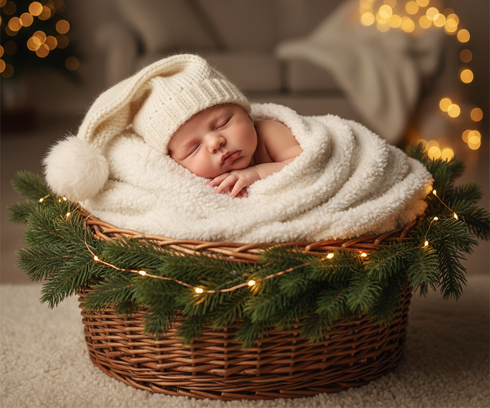 Prompts para crear fotos de Navidad - Fotos de bebés o niños en Navidad