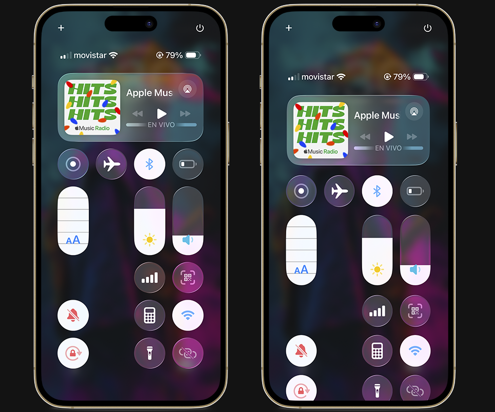 Novedades de iOS 26.1 - Centro de control animado