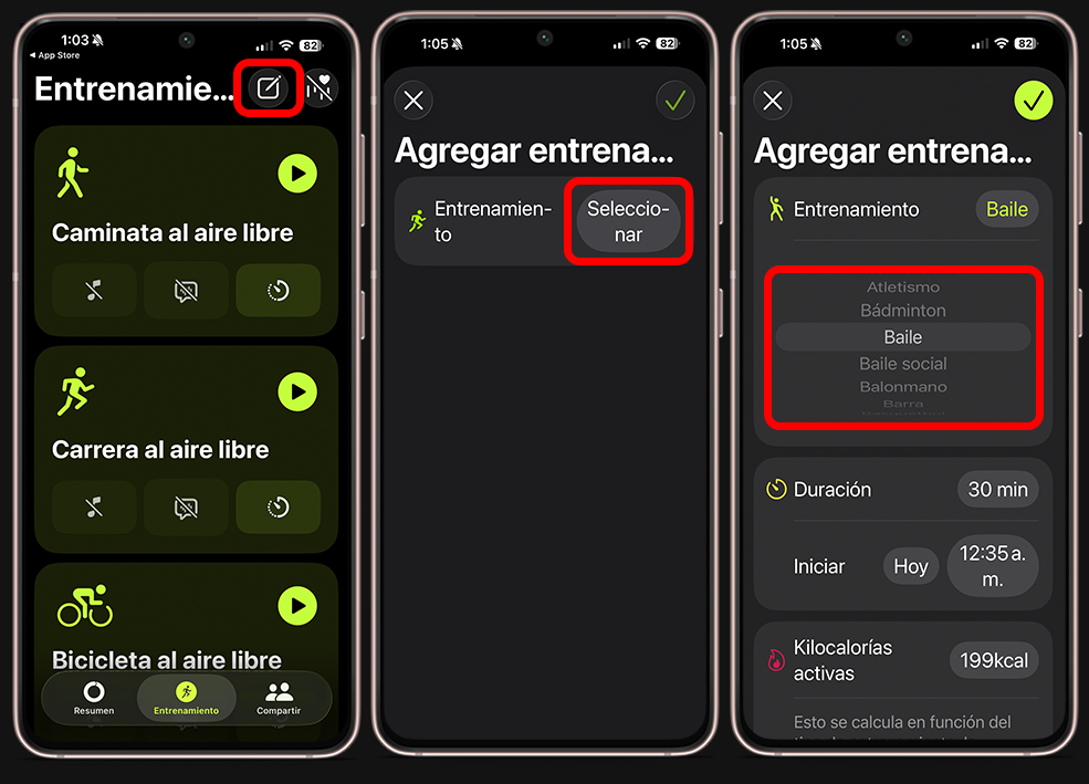 Novedades de iOS 26.1 - Entrenamientos manuales en Fitness