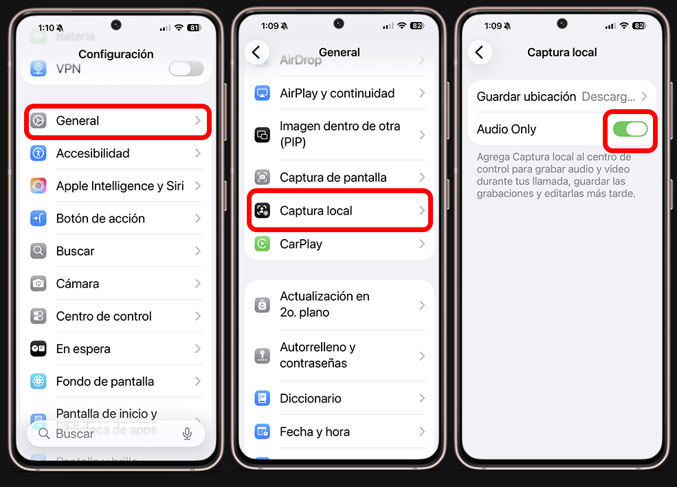 Novedades de iOS 26.1 - Grabación de llamadas