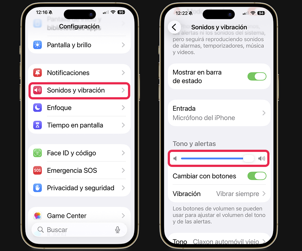 Trucos para hacer que la alarma de mi iPhone suene más fuerte - Ajusta el volumen