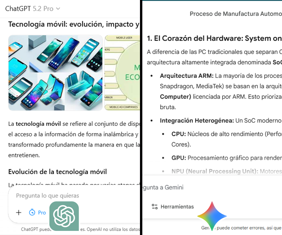 ChatGPT 5.2 vs Gemini 3: Velocidad de respuesta