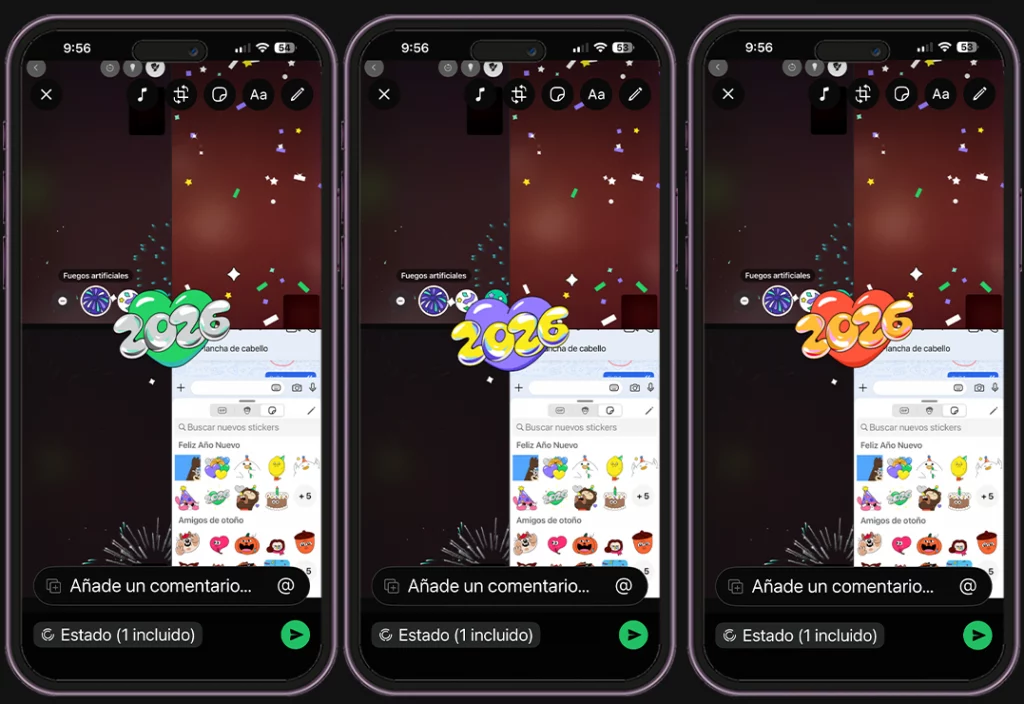 Estados con stickers animados