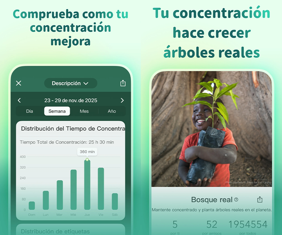 Apps de productividad para empezar el año bien - Forest