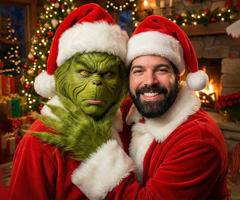 Mejores prompts de fotos navideñas con el Grinch usando Gemini
