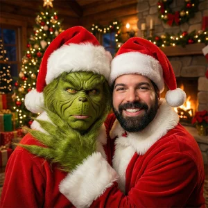 Prompts de fotos navideñas con el Grinch usando Gemini
