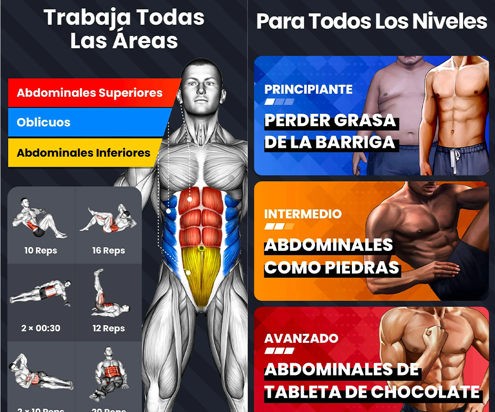 Apps para bajar de peso rápido en 2026 - Abdomen 6 pack en 30 días