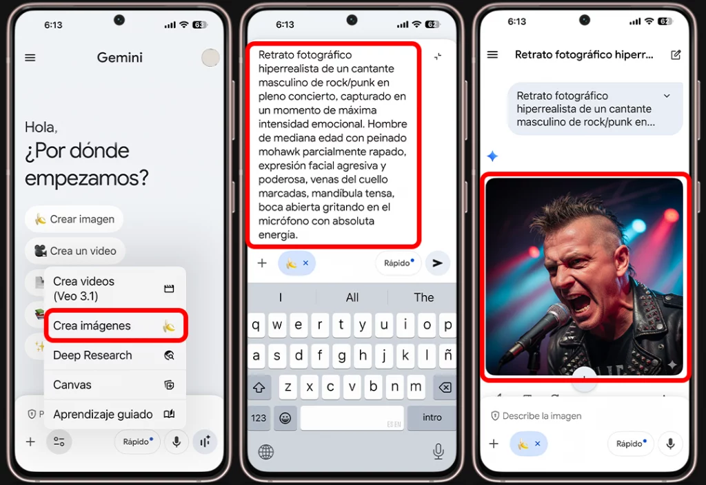 Pasos para crear fotos realistas de hombre con Gemini