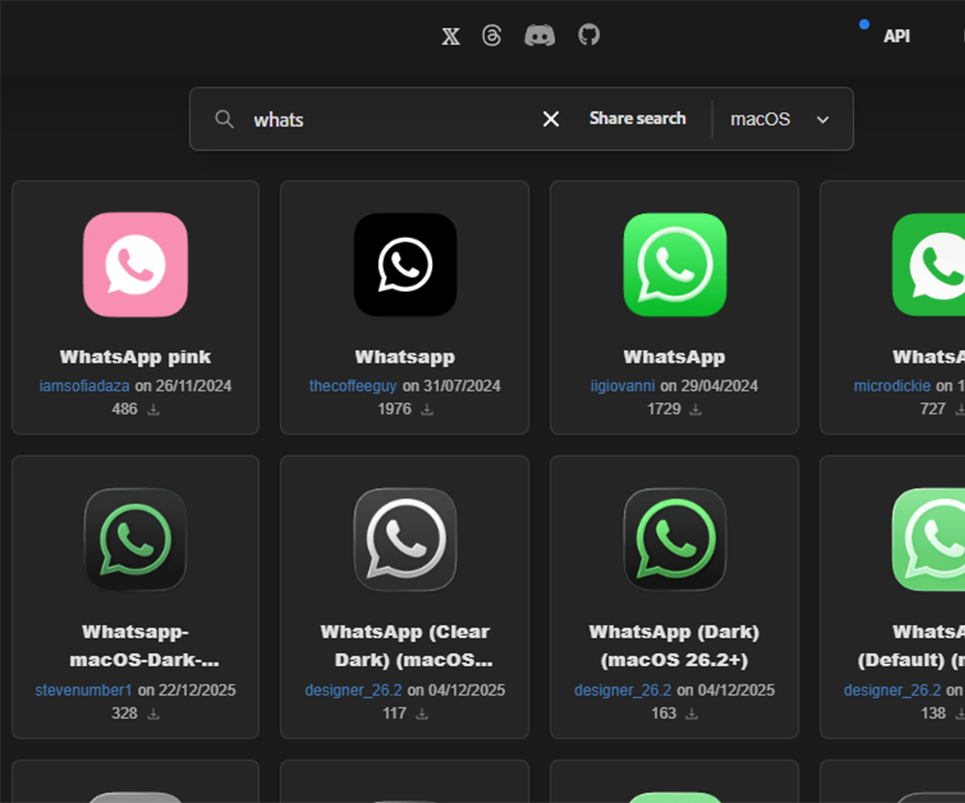 Sitios para descargar los iconos de WhatsApp para iPhone