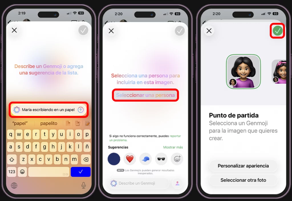 Así puedes personalizar la apariencia de tu Genmoji