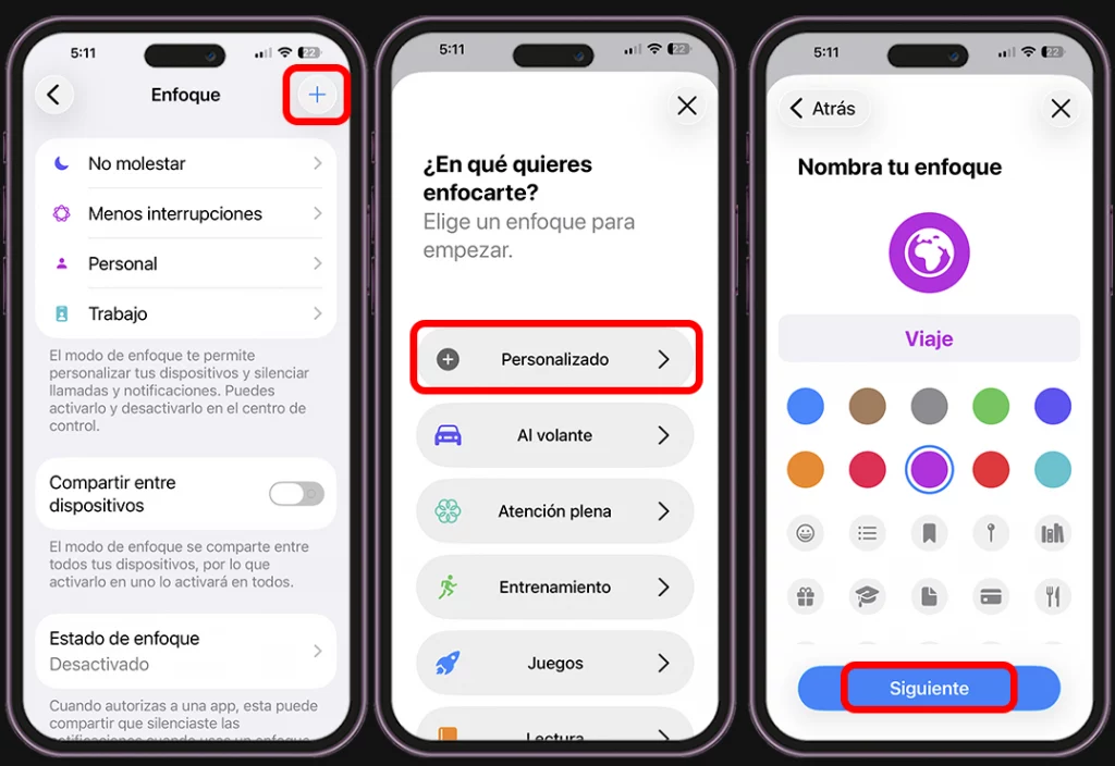 Cómo activar el modo Concentración en el iPhone - Personalizado