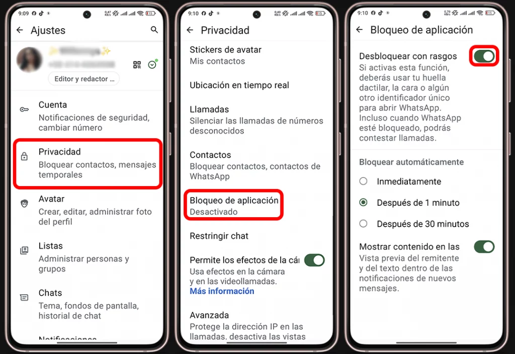 Trucos de WhatsApp - Bloquea WhatsApp con huella o rostro