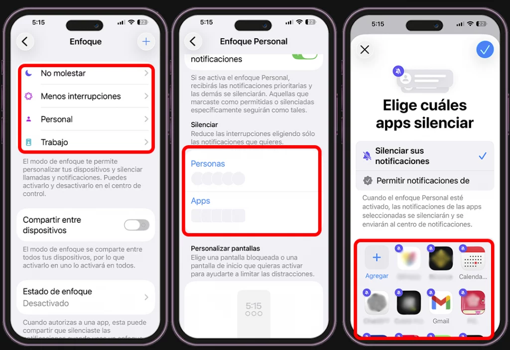 Cómo activar el modo Concentración en el iPhone - Apps y contactos
