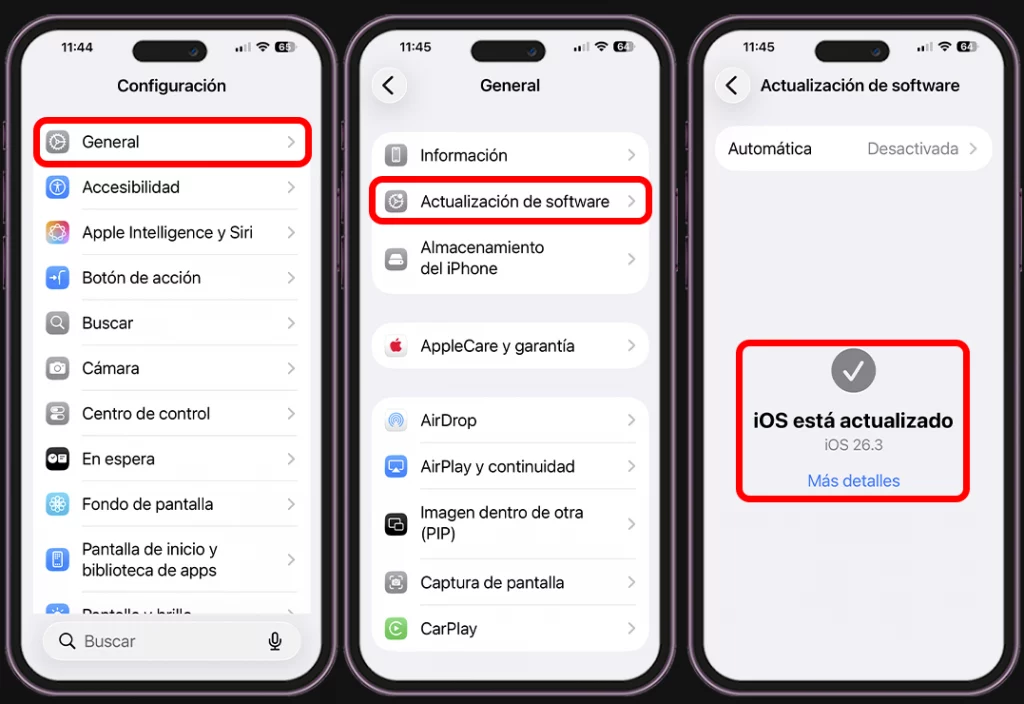 AirPlay no aparece - Actualiza iOS si hay una versión pendiente