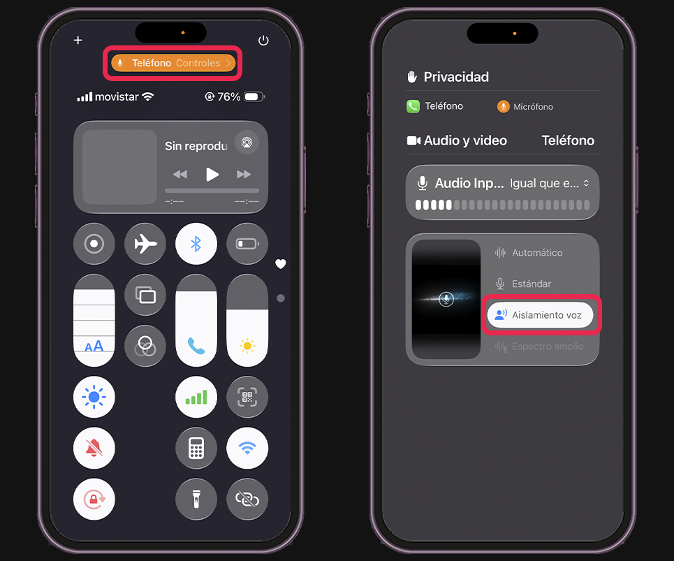 Funciones ocultas del iPhone que debes probar - Aislamiento de voz en llamadas