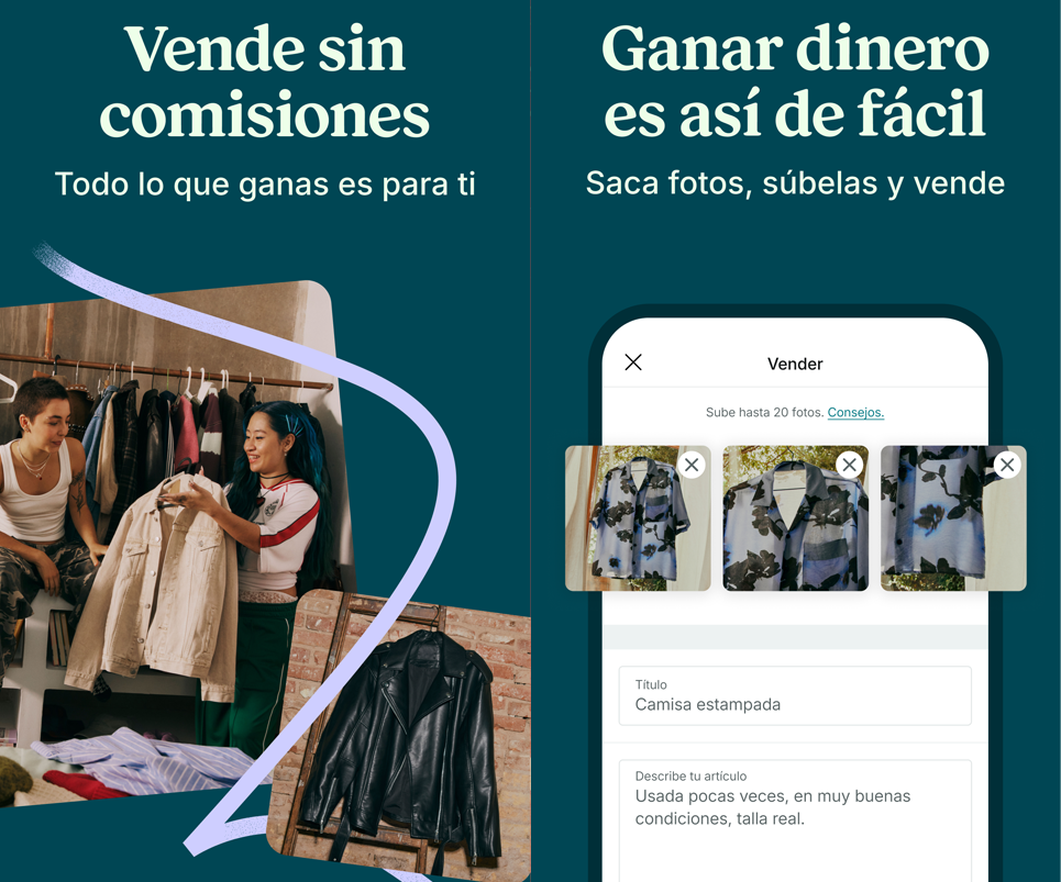 Apps de compras online - Vinted